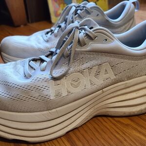Hoka Men's Bondi 8 Athletic Shoes - Light Gray